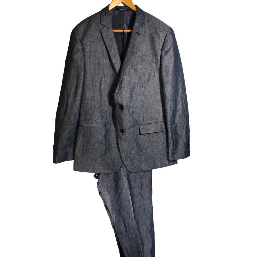 Men’s Bar III slim fit blue two piece suit size 44R